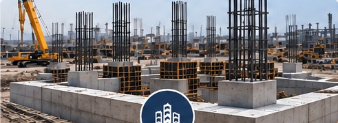 Industrial civil foundation construction
