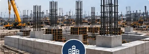 Industrial civil foundation construction