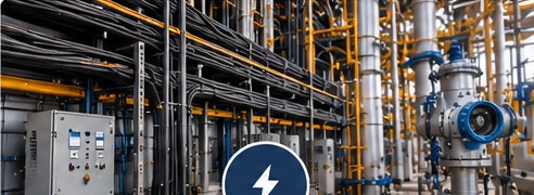 Industrial electrical cable tray installation