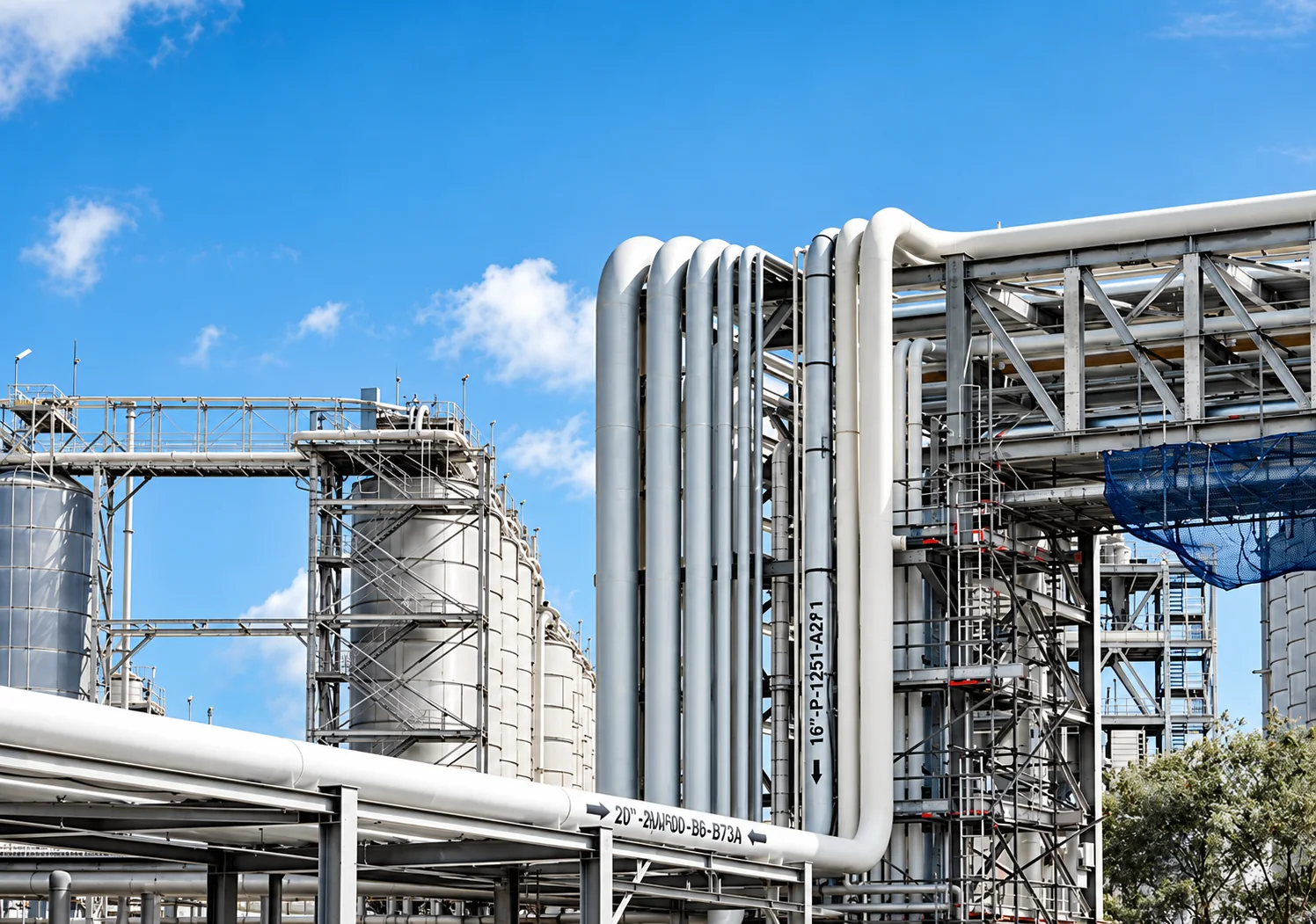 Industrial piping installation