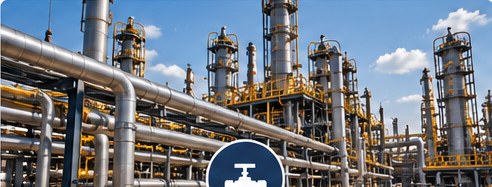 Industrial piping installation